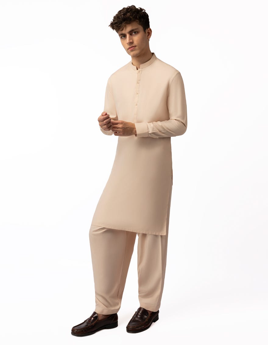 PEACH CASUAL KAMEEZ SHALWAR