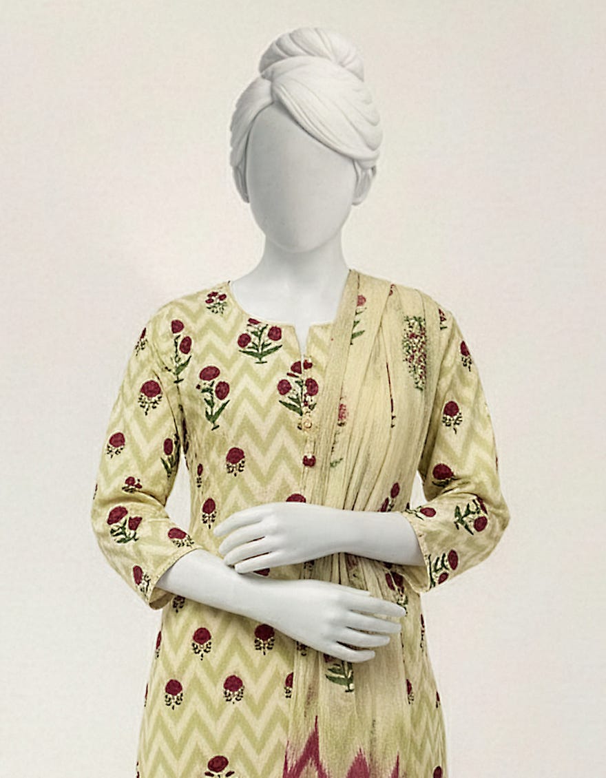 MULTICOLOR LAWN PRINTED STITCHED 3PC