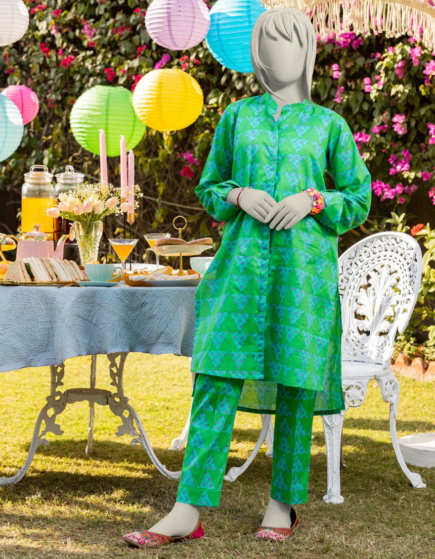GREEN LAWN PRINTED KURTA