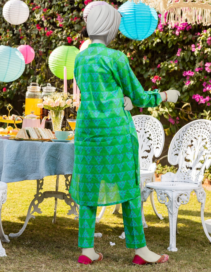 GREEN LAWN PRINTED KURTA
