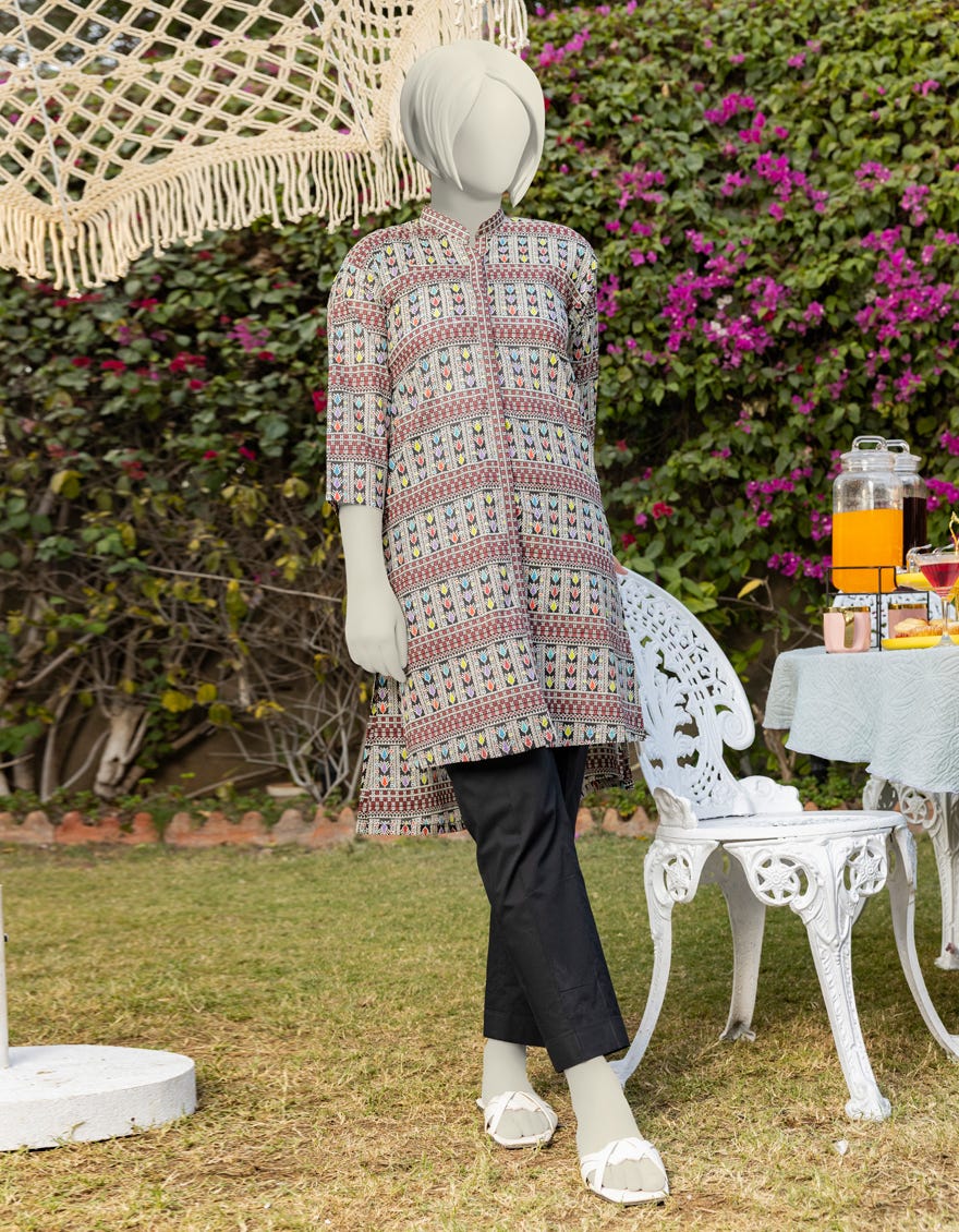 MULTICOLOR LAWN PRINTED KURTA