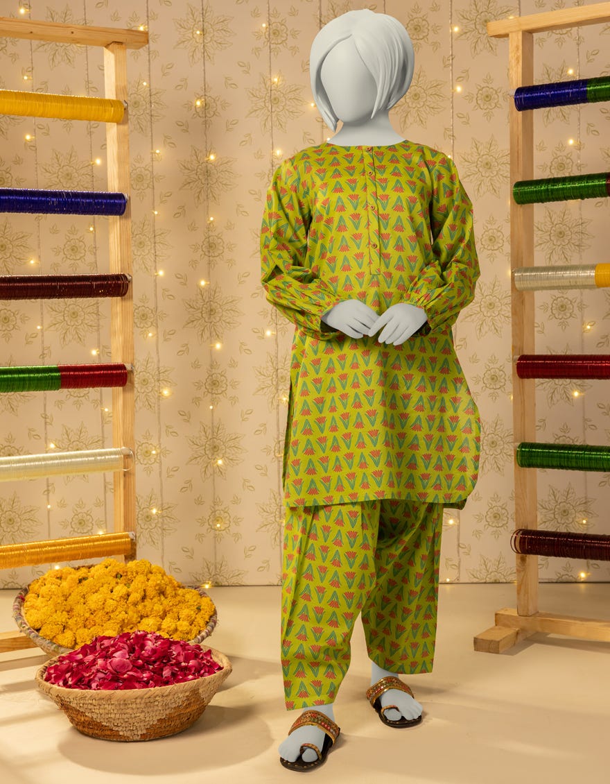 GREEN LAWN PRINTED KURTA