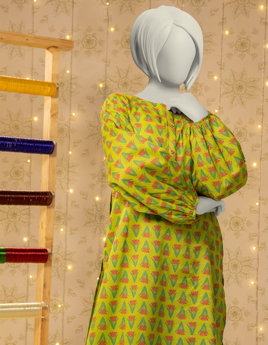 GREEN LAWN PRINTED KURTA