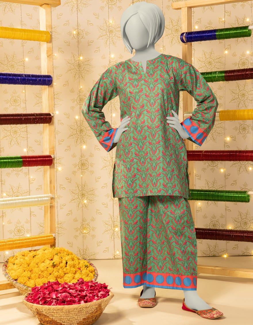 GREEN LAWN PRINTED KURTA