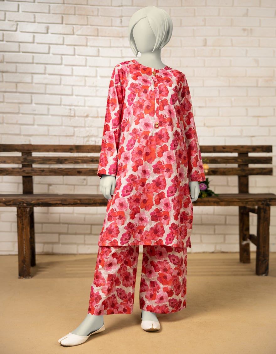 PINK LAWN PRINTED KURTA