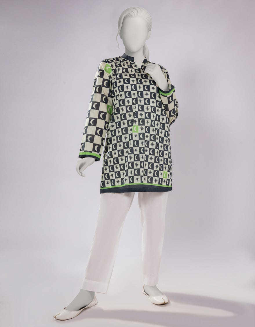 BLACK LAWN DIGITAL PRINTED KURTA