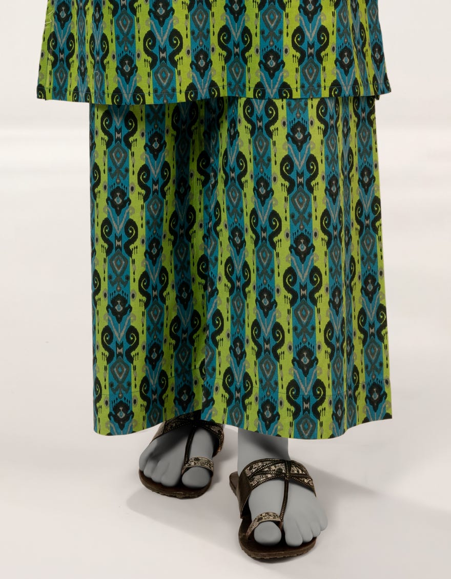 BLUE PRINTED LAWN TROUSERS
