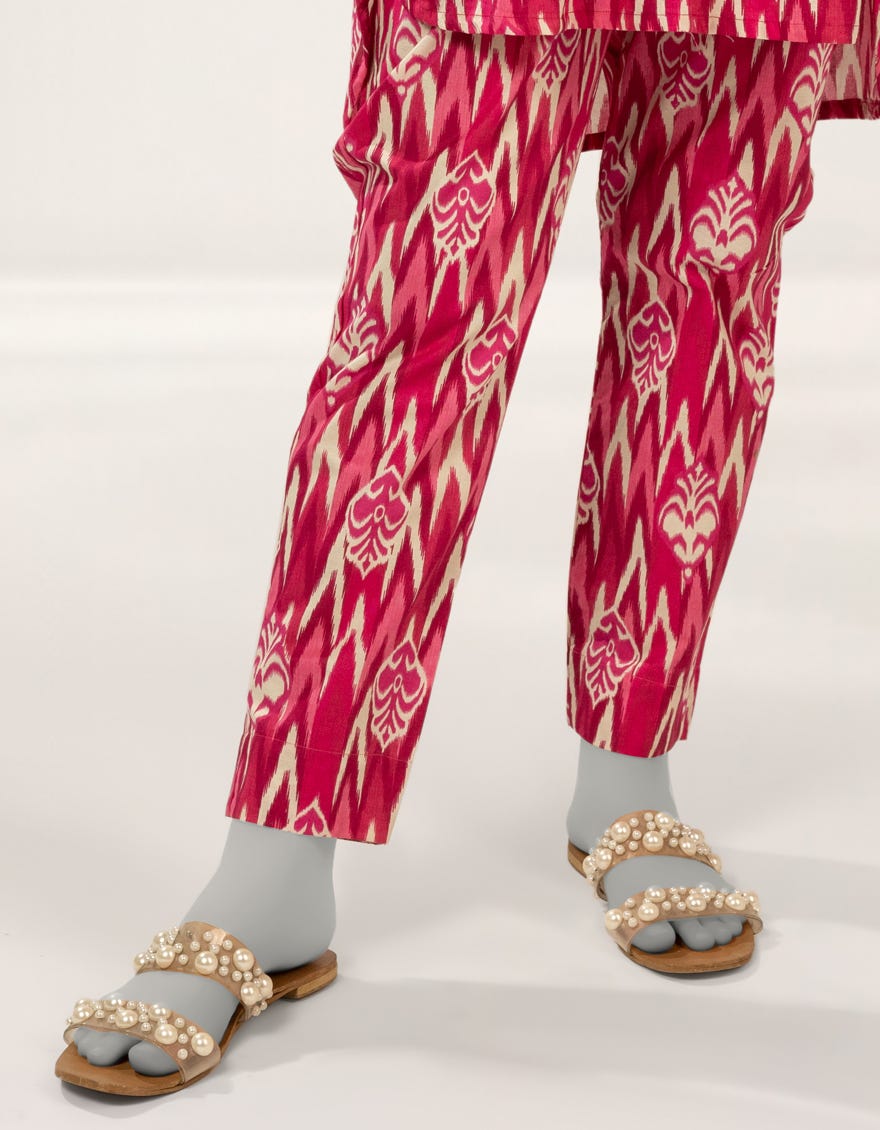 PINK PRINTED LIMINAL TROUSERS