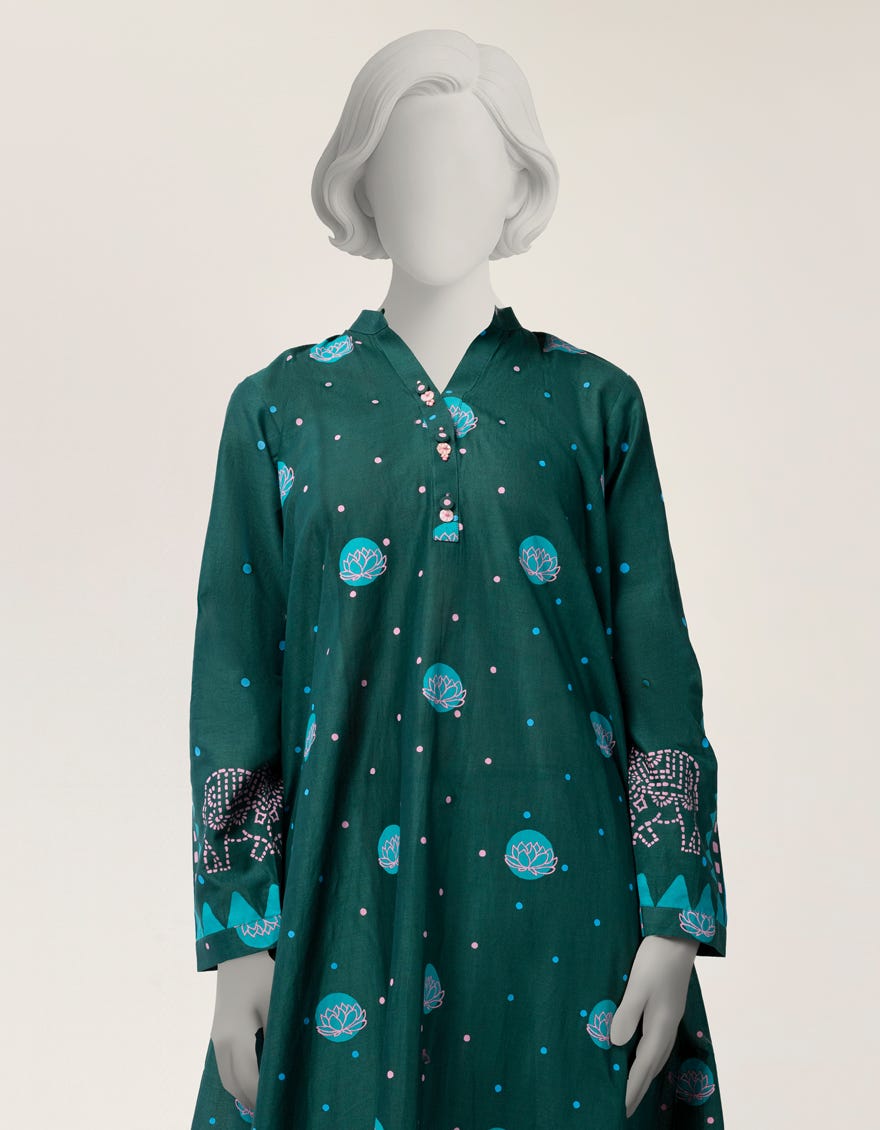 GREEN LAWN PRINTED KURTA