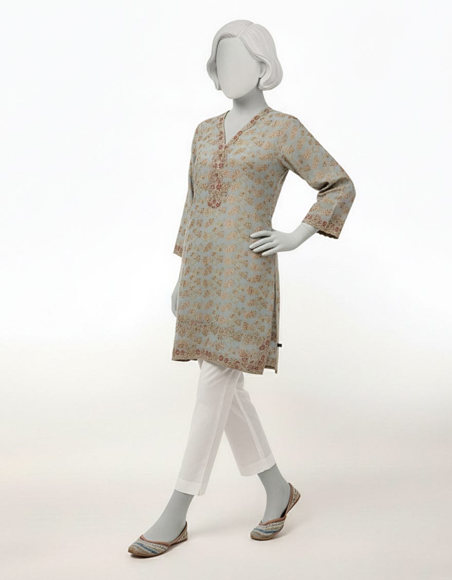 MULTICOLOR LAWN EMBROIDERED KURTA