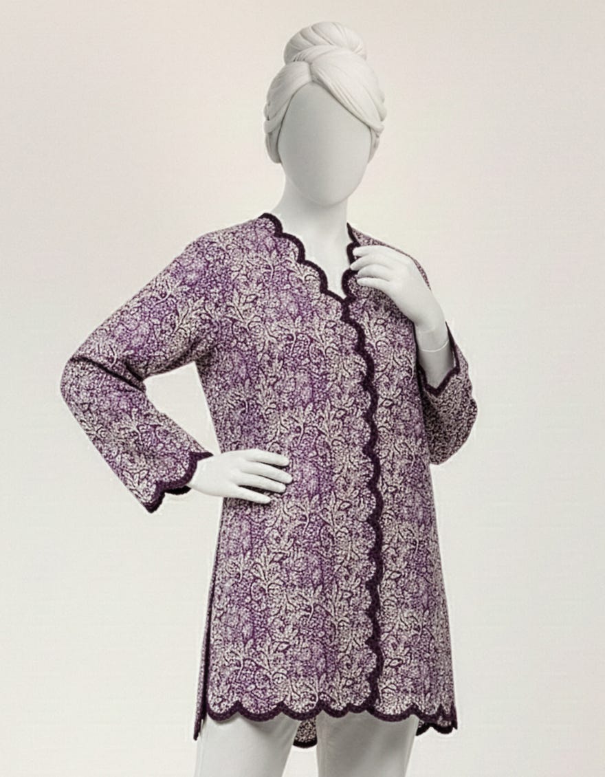 PURPLE LAWN EMBROIDERED KURTA