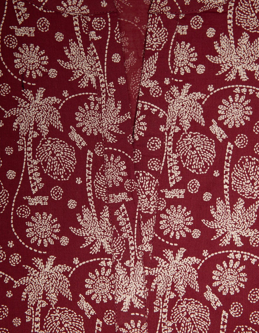 MAROON LAWN EMBROIDERED KURTA