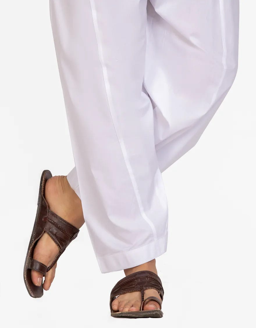 WHITE COTTON SILK SHALWAR | JTS-102