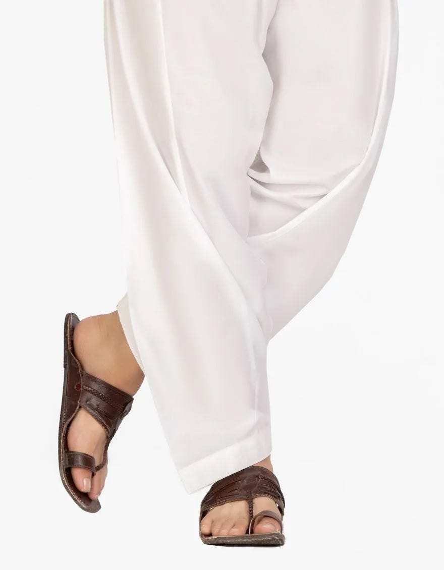 Off White Polyester Viscose Shalwar | Jts-102-J-13000038