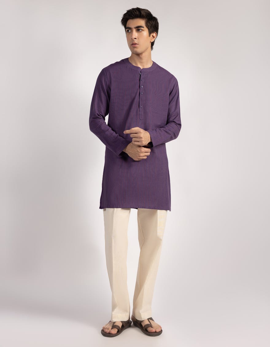 PURPLE COTTON KURTA