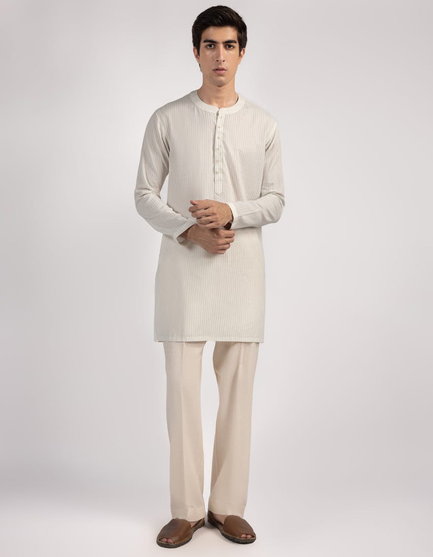 OFF WHITE BLENDED KURTA