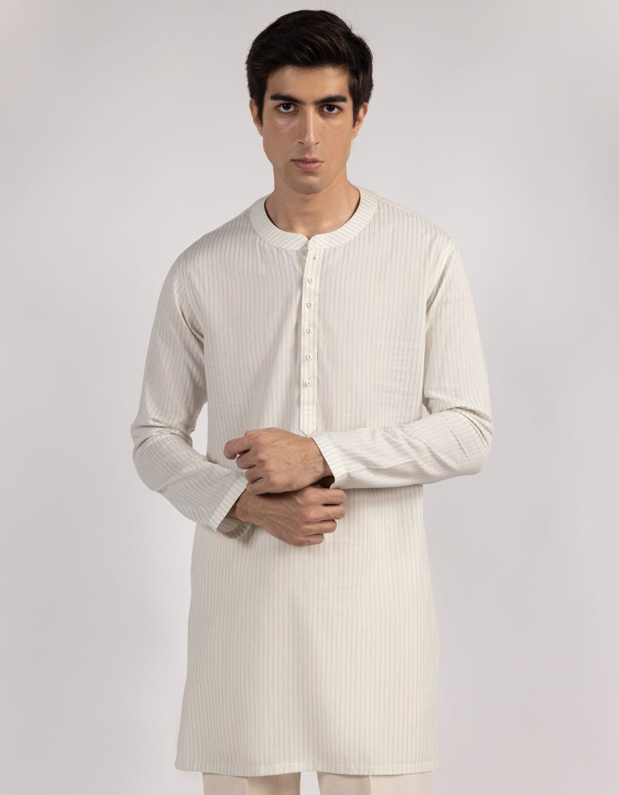 OFF WHITE BLENDED KURTA