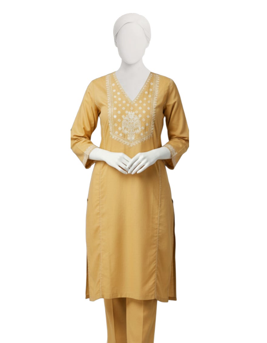 YELLOW LAWN EMBROIDERED 2PC STITCHED