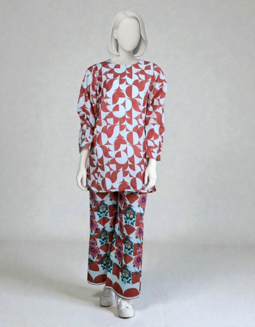 OFF WHITE LAWN PRINTED 2PC STITCHED