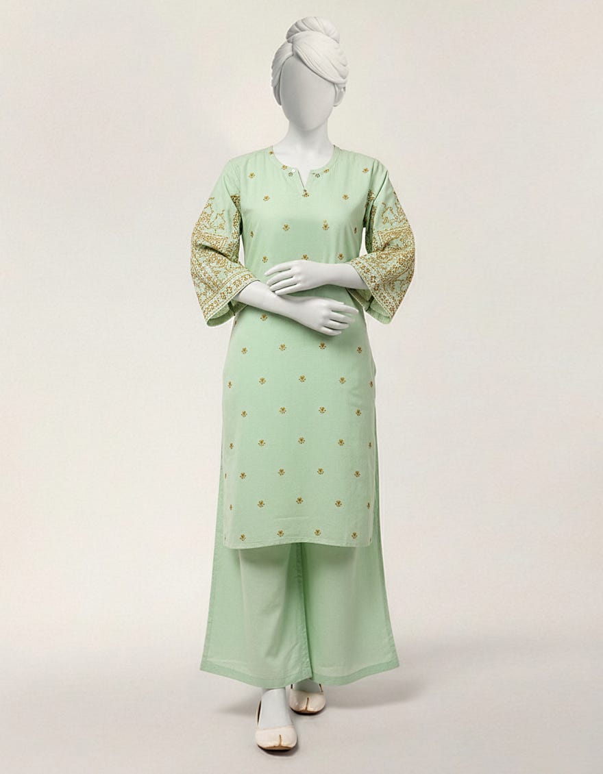 GREEN LAWN PASTE PRINTED STITCHED 2PC