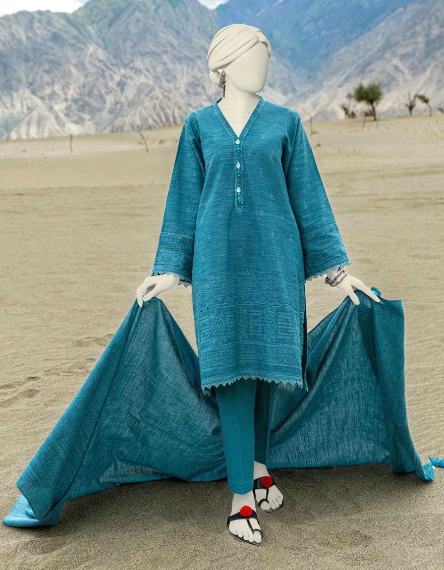 Multicolor Jacquard Unstitched 3 Piece Dress | Jjls-W-Jw-23-1710