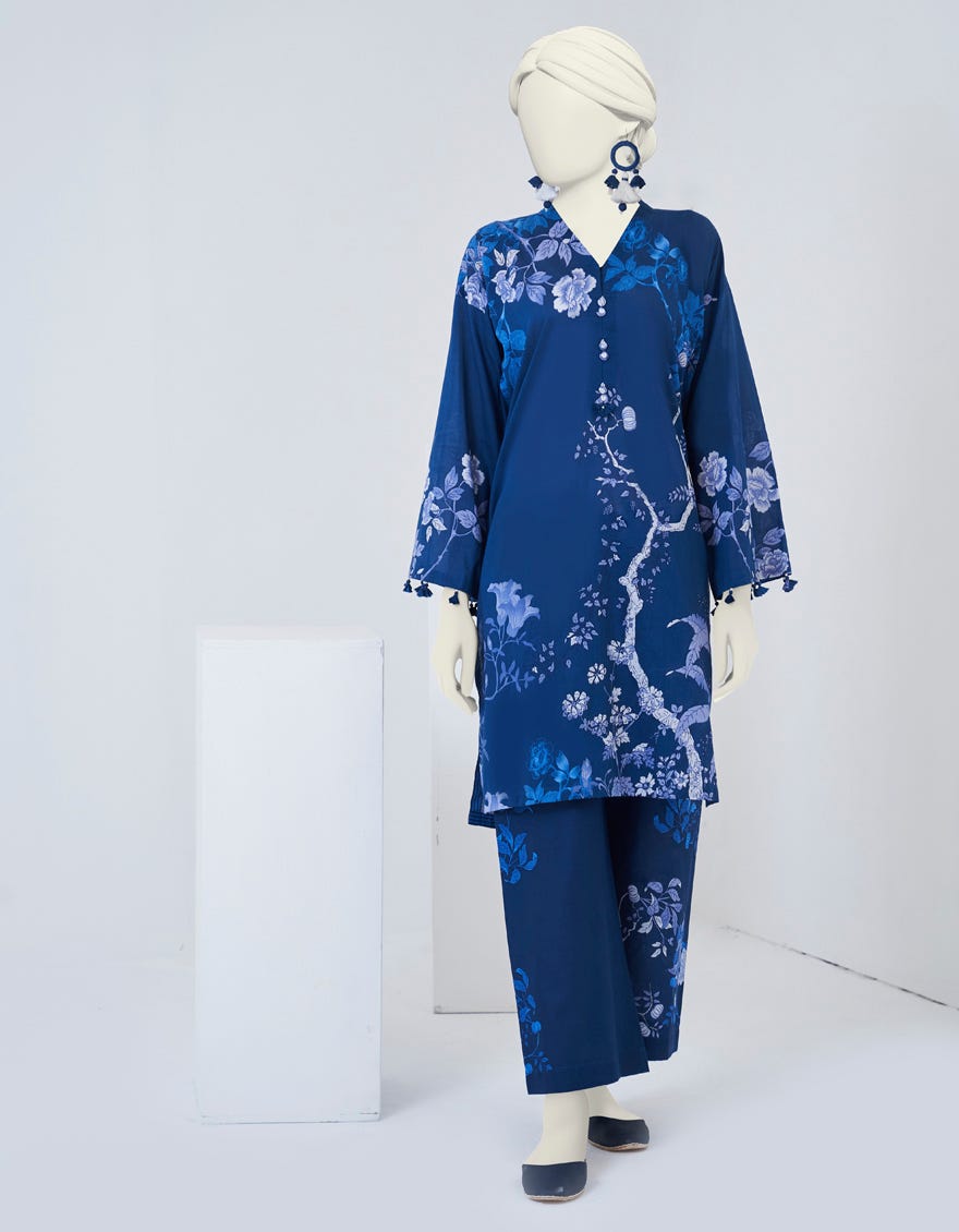 Blue Lawn 2 Piece Stitched Dress | Jjpw-S-Jw2-23-2003