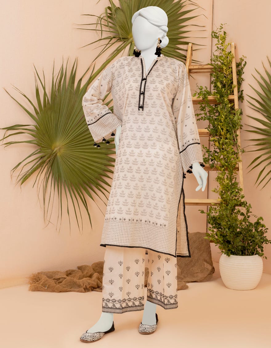White Lawn Unstitched 2 Piece Dress | Jjls-S-Jw2-23-2011