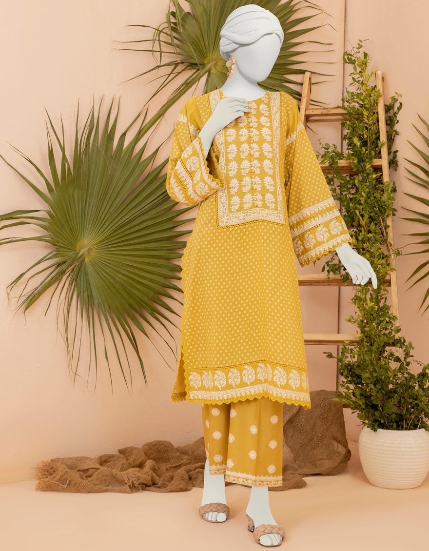 Yellow Lawn Unstitched 2 Piece Dress | Jjls-S-Jw2-23-2013