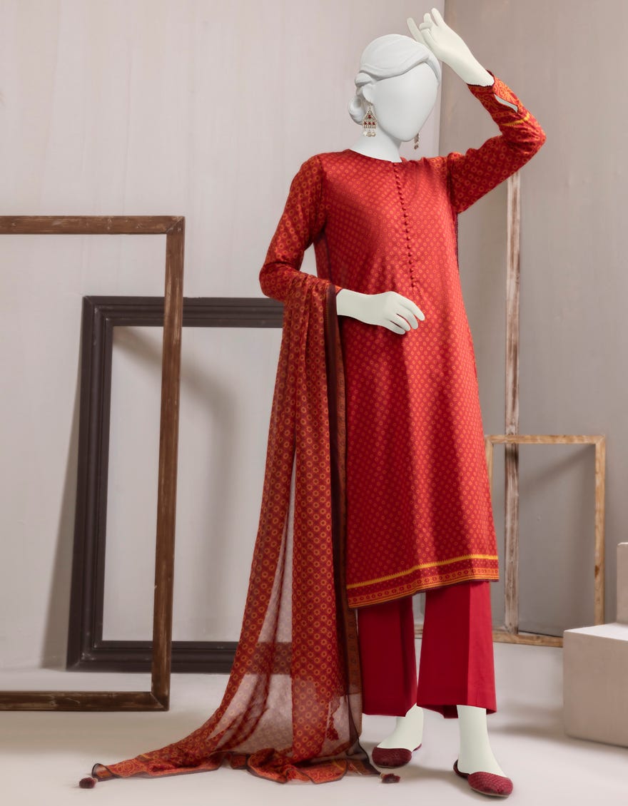 Red Lawn Unstitched 2 Piece Dress | Jjls-S-Jw2-23-7004