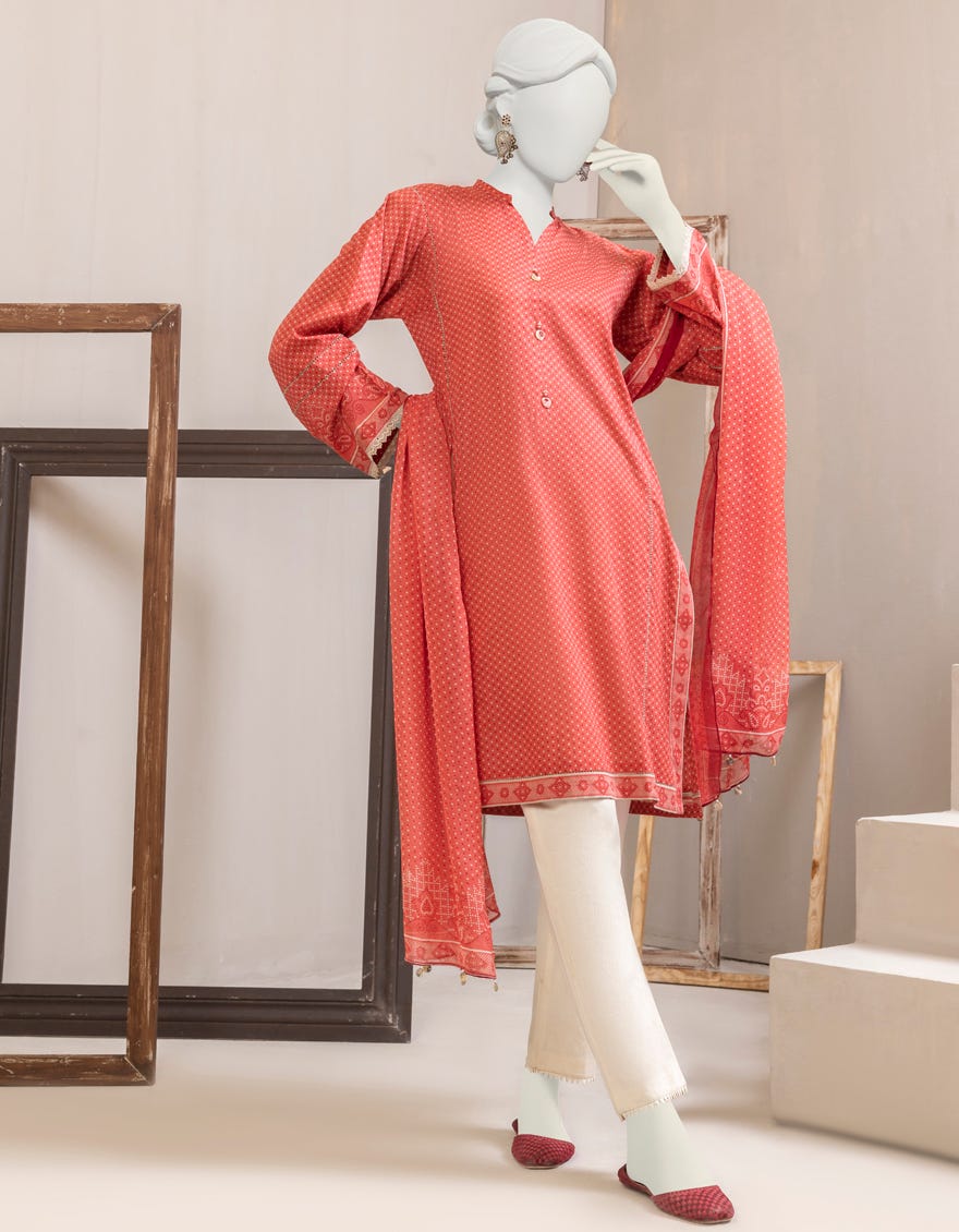 Pink Lawn Unstitched 2 Piece Dress | Jjls-S-Jw2-23-7006