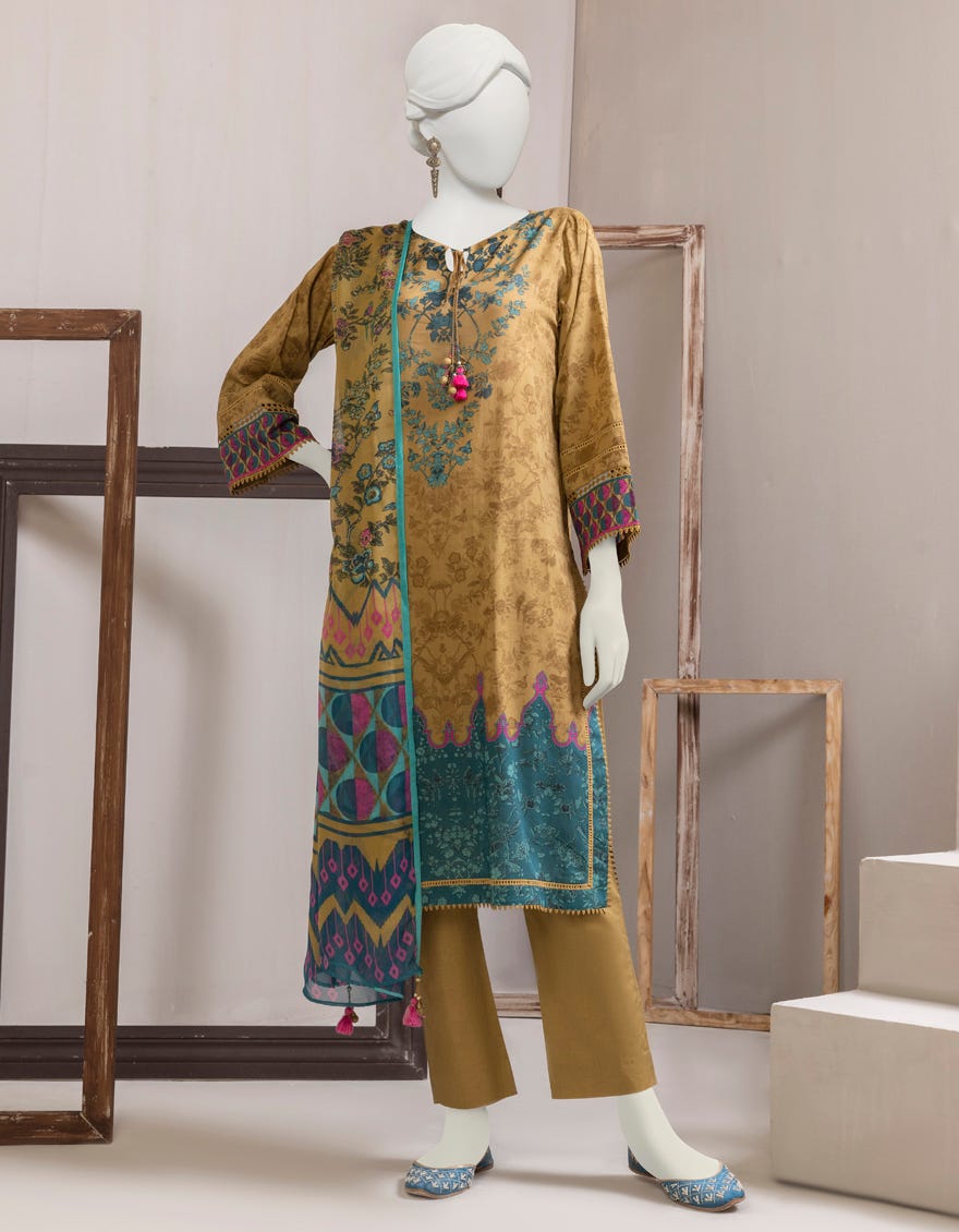 Green Lawn Unstitched 2 Piece Dress | Jjls-S-Jw2-23-7008
