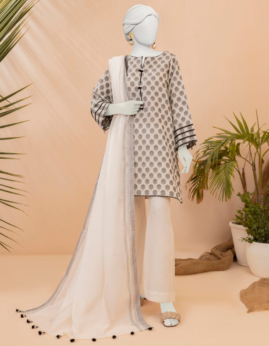 White Lawn Unstitched 2 Piece Dress | Jjls-S-Jw2-23-7017