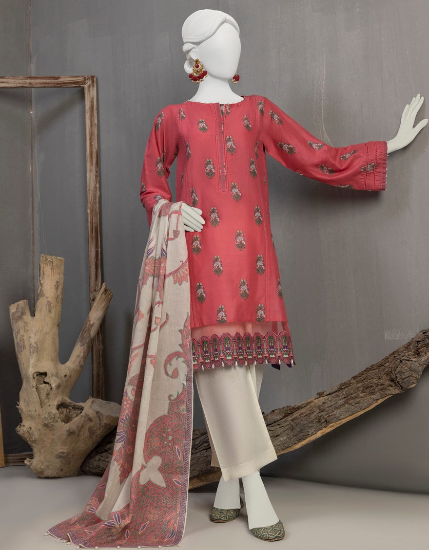 Pink Lawn Unstitched 2 Piece Dress | Jjls-S-Jw2-23-7020