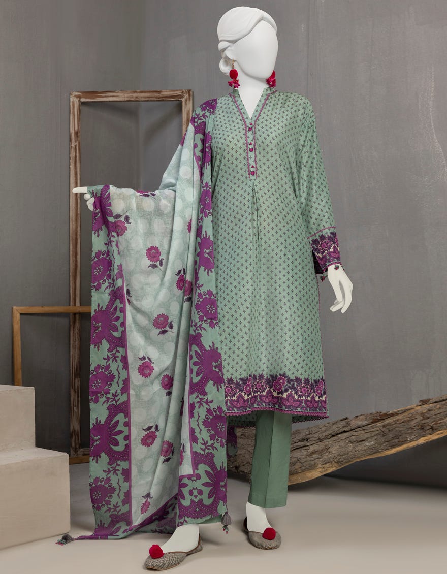 Green Lawn Unstitched 2 Piece Dress | Jjls-S-Jw2-23-7022
