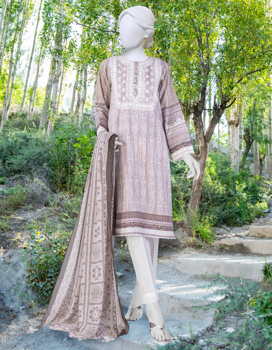 Multicolor Cambric Unstitched 2 Piece Dress | Jjls-W-Jw2-23-7033