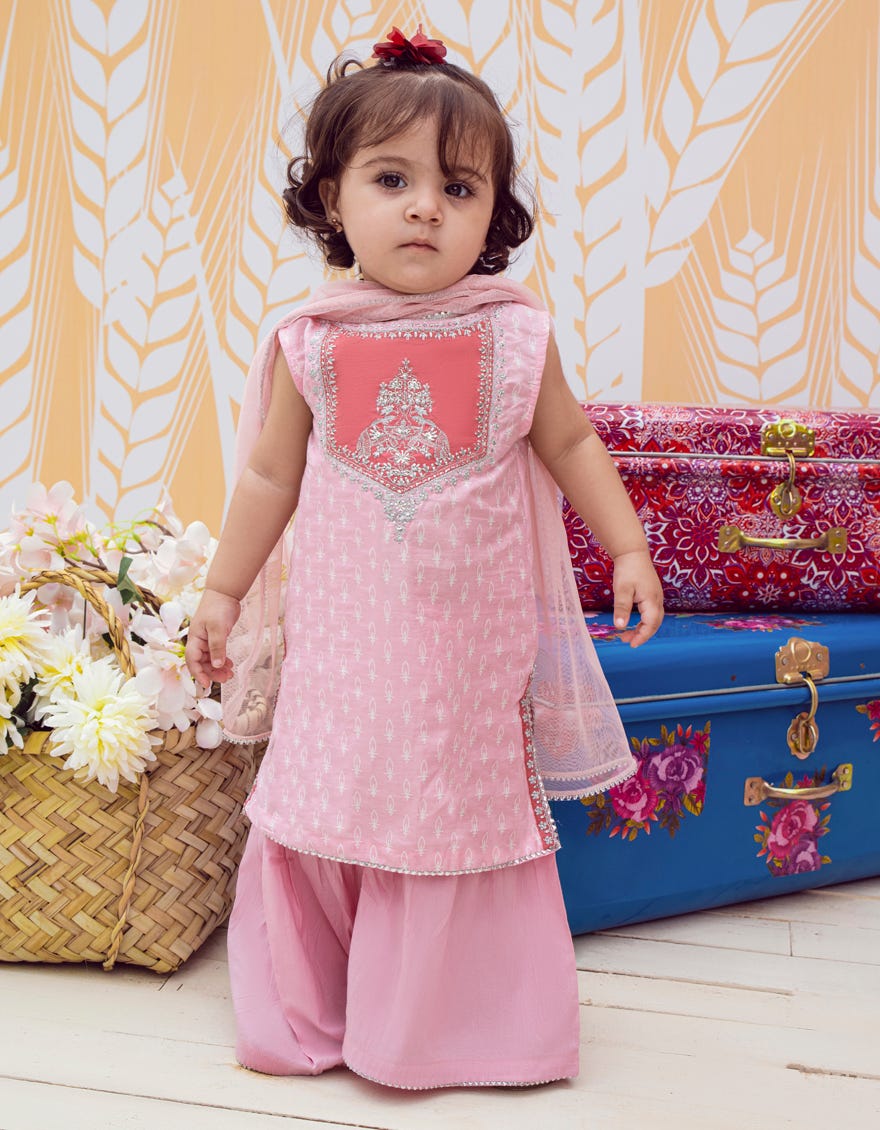 Pink Cambric Infant 3 Piece | Jik-W-Jwk-23-5003