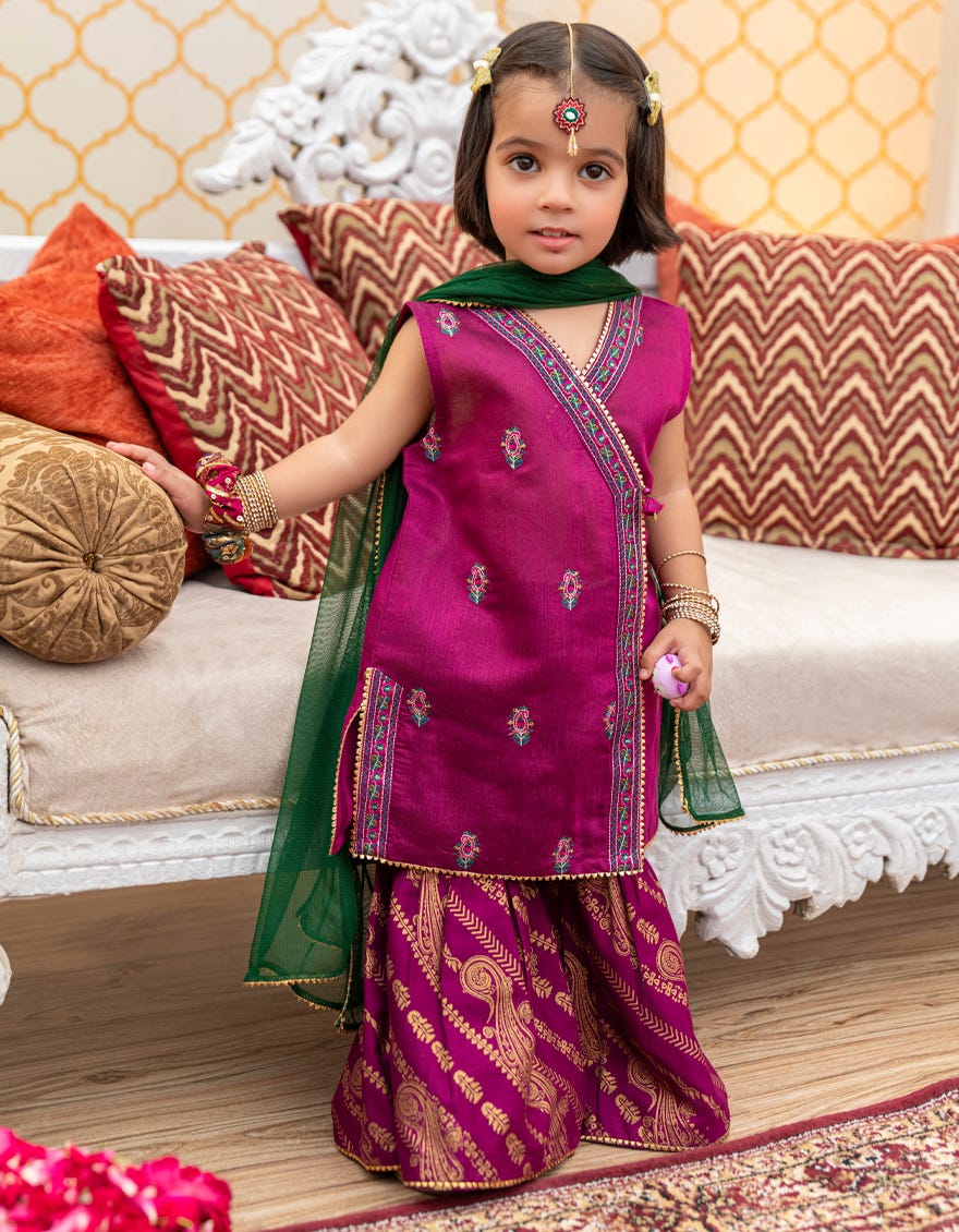 Purple Poly-Cotton Infant 3 Piece | Jik-W-Jwk-23-5013