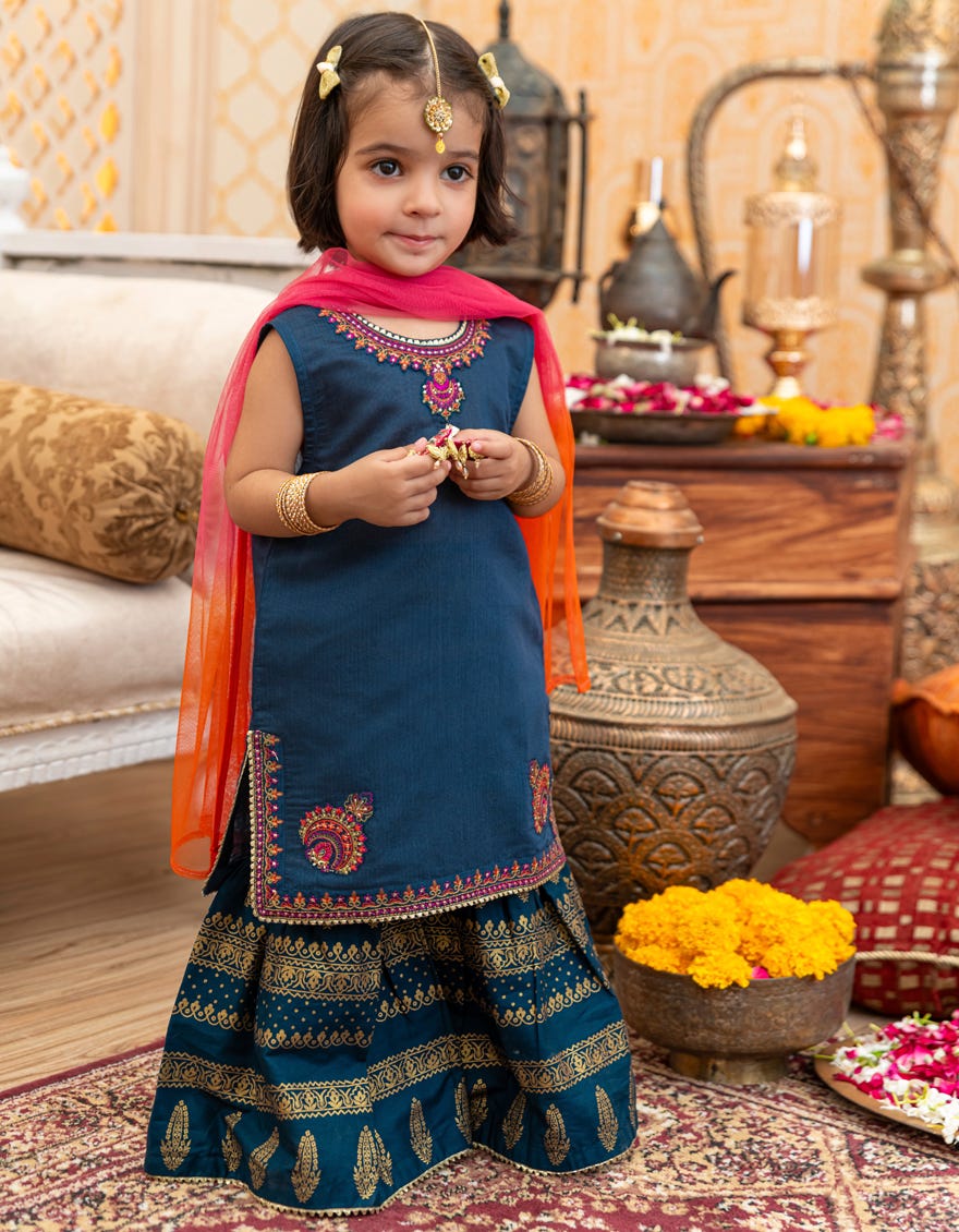 Blue Poly-Cotton Infant 3 Piece | Jik-W-Jwk-23-5014