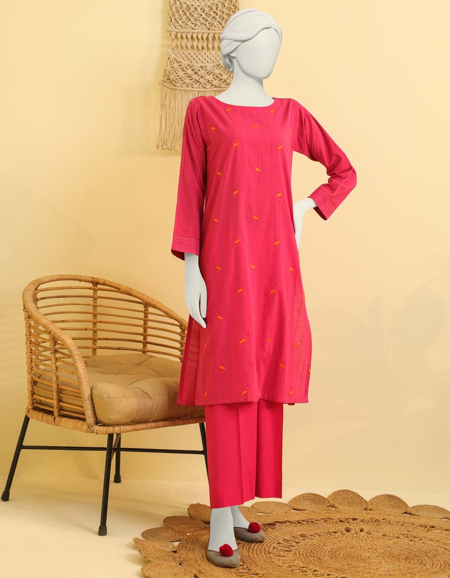 Pink Jacquard Women's Kurti | Jjlk-W-Jws-23-3013