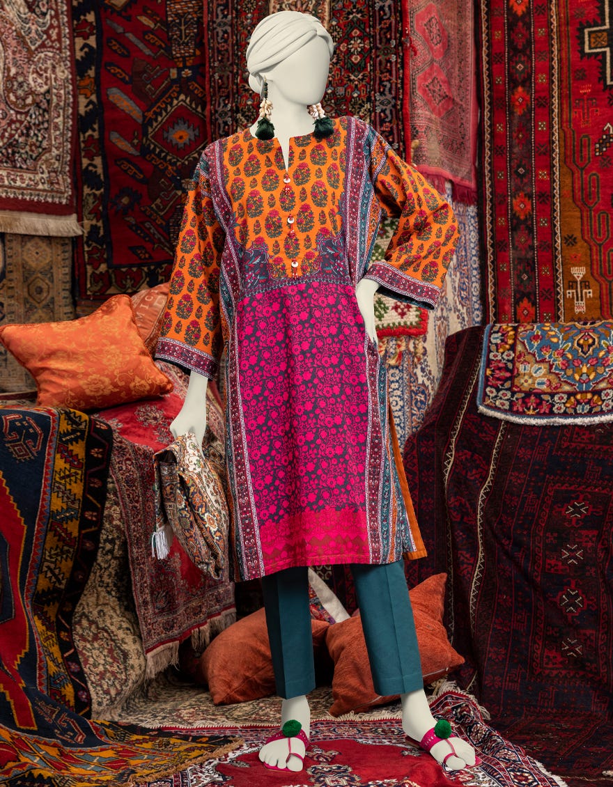 Multicolor Cambric Women's Kurti | Jjlk-W-Jws-23-3022