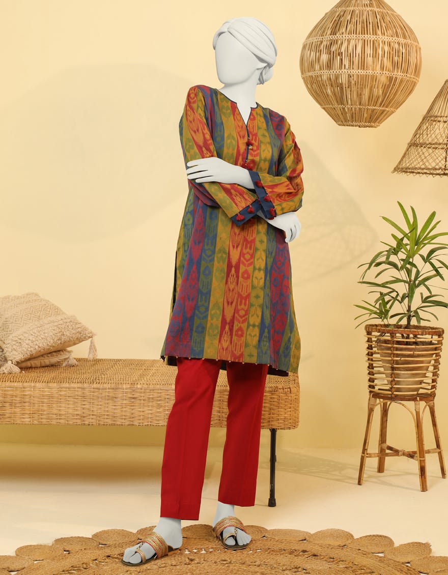 Multicolor Jacquard Women's Kurti | Jjlk-W-Jws-23-3025