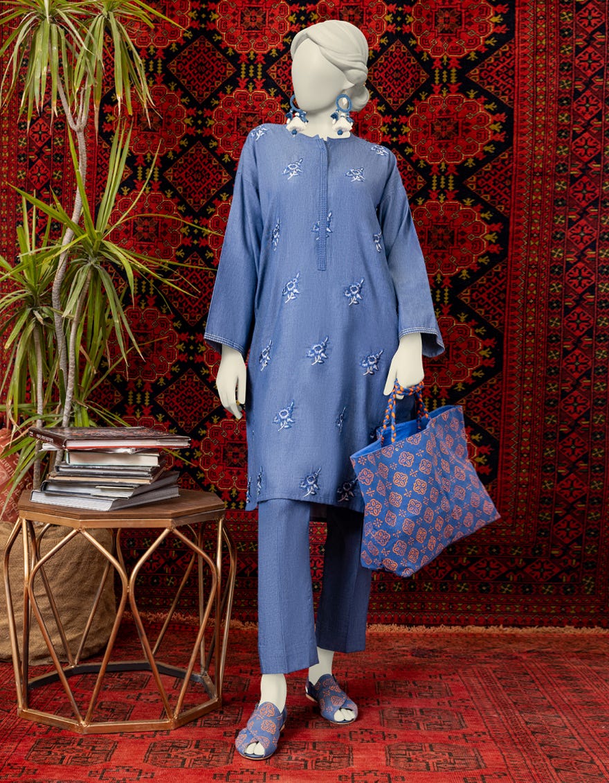 Blue Denim Women's Kurti | Jjlk-W-Jws-23-3052