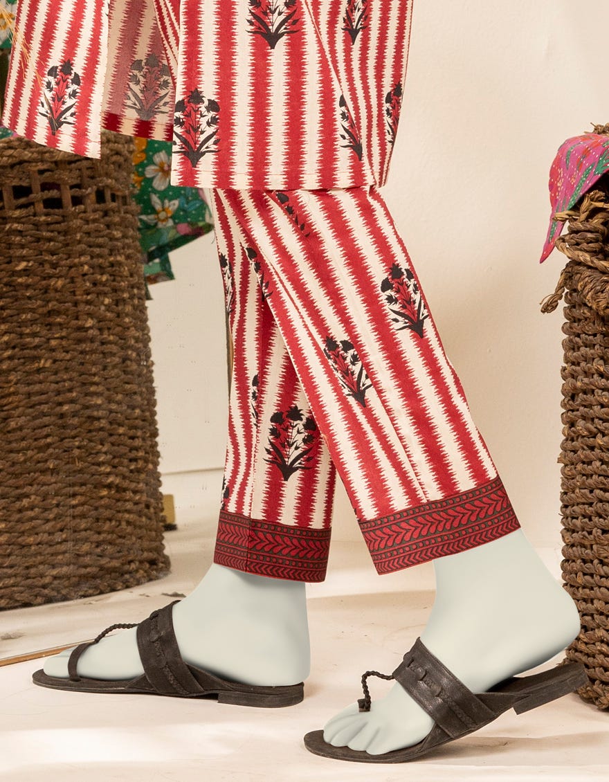 MULTICOLOR CAMBRIC PRINTED TROUSERS | JJLT-W-24-3069