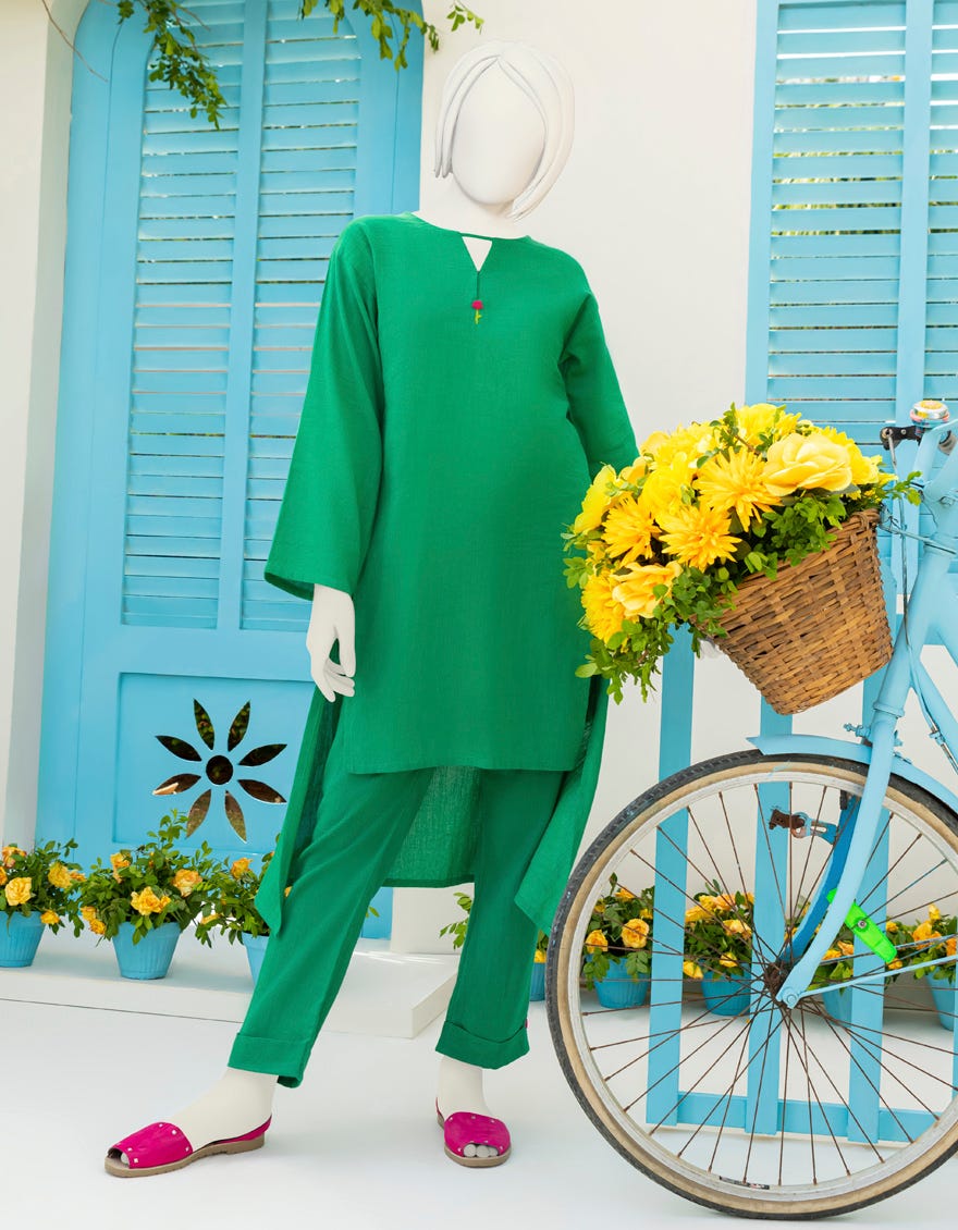 Green Dyed Teens 2 Piece Stitched | Jygk-S-Jwt-23-3205