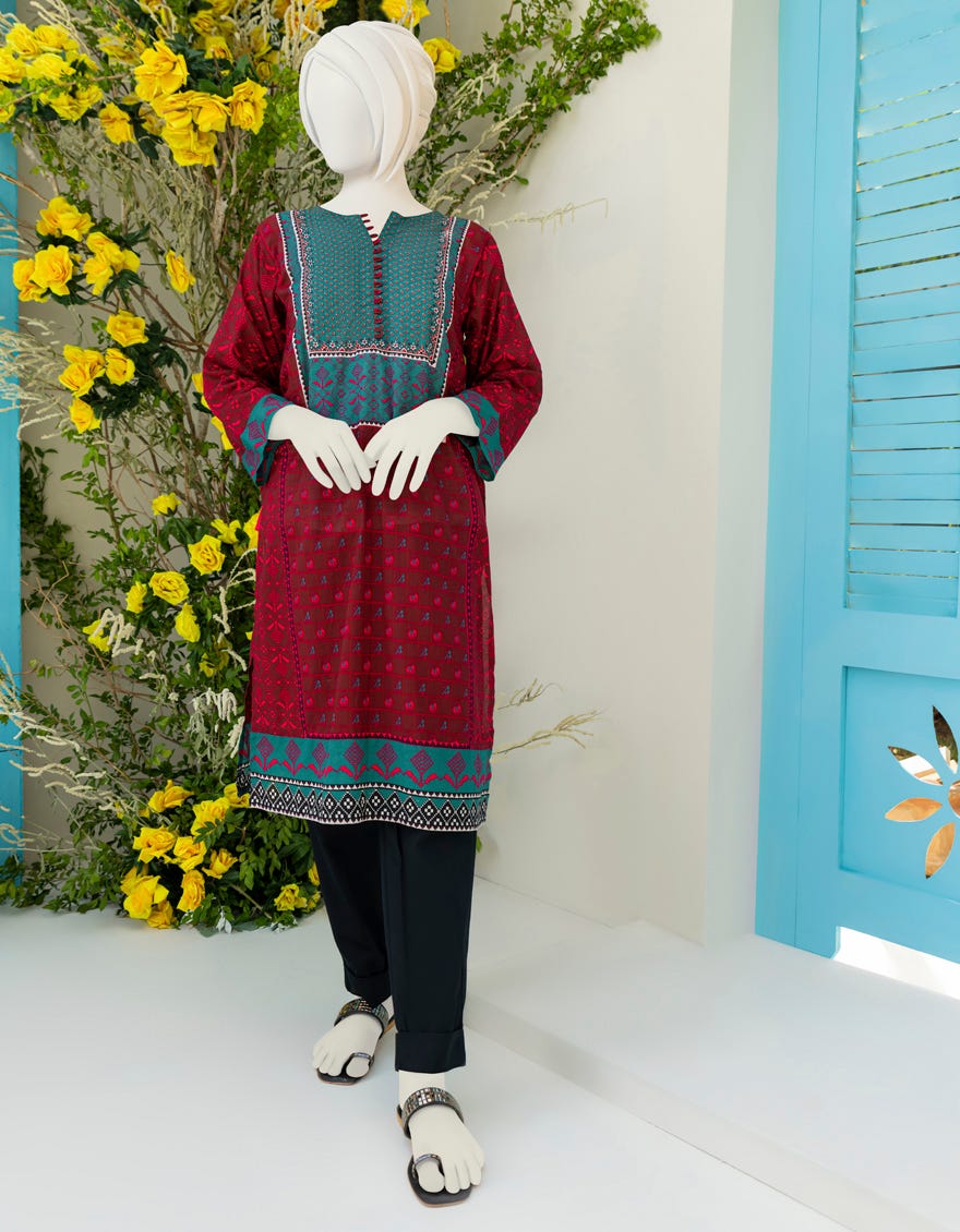 Maroon Lawn Kurti | Jygk-S-Jwt-23-4001