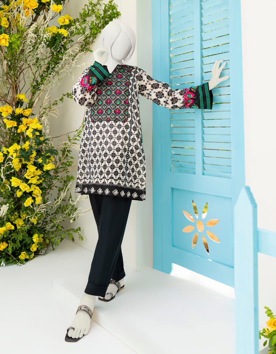 Black Lawn Kurti | Jygk-S-Jwt-23-4002