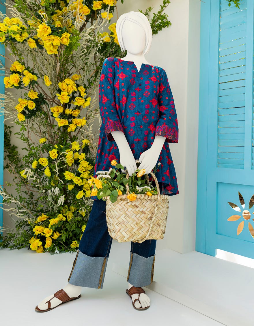 Blue Lawn Kurti | Jygk-S-Jwt-23-4003