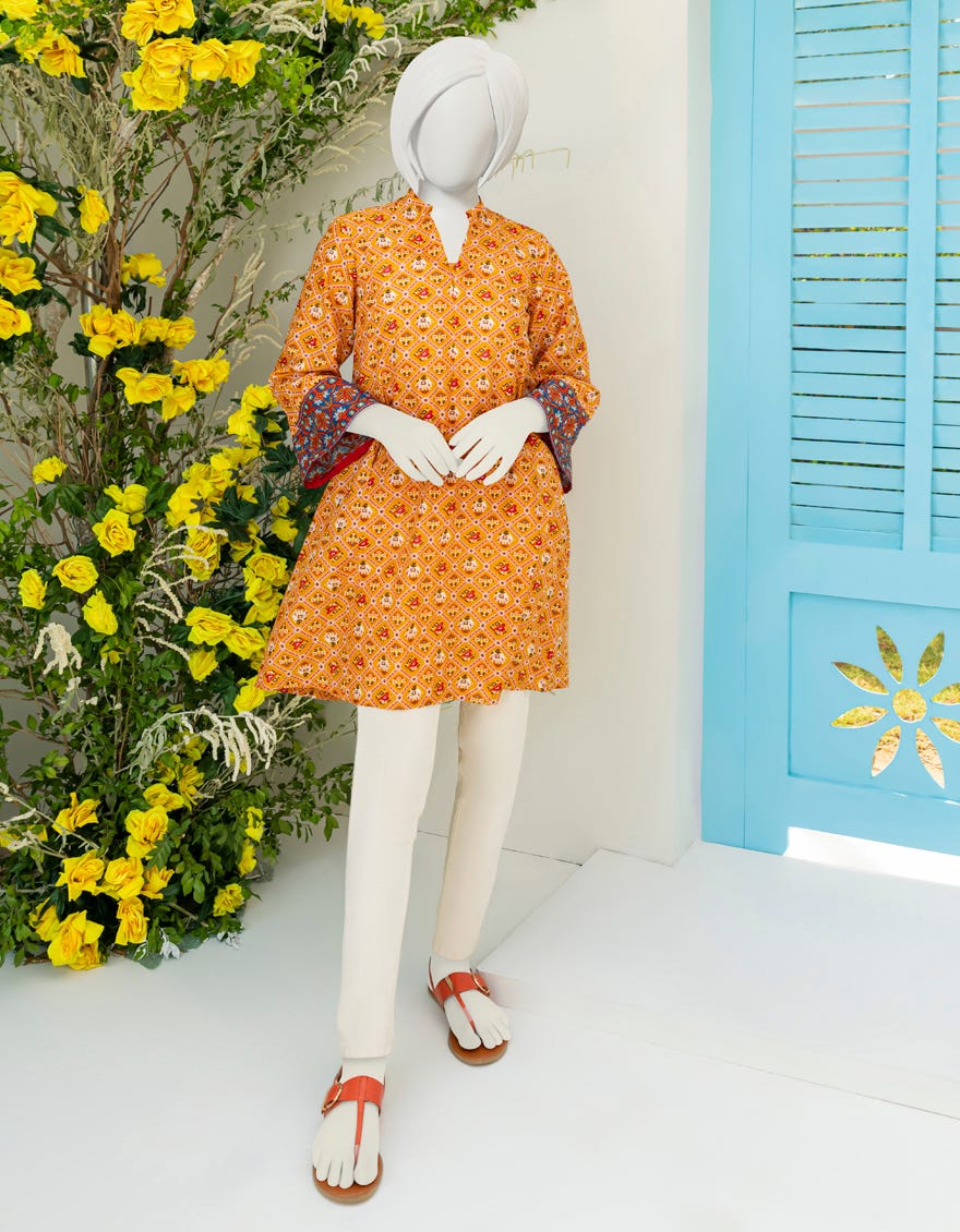 Yellow Lawn Teens Kurti | Jygk-S-Jwt-23-4004