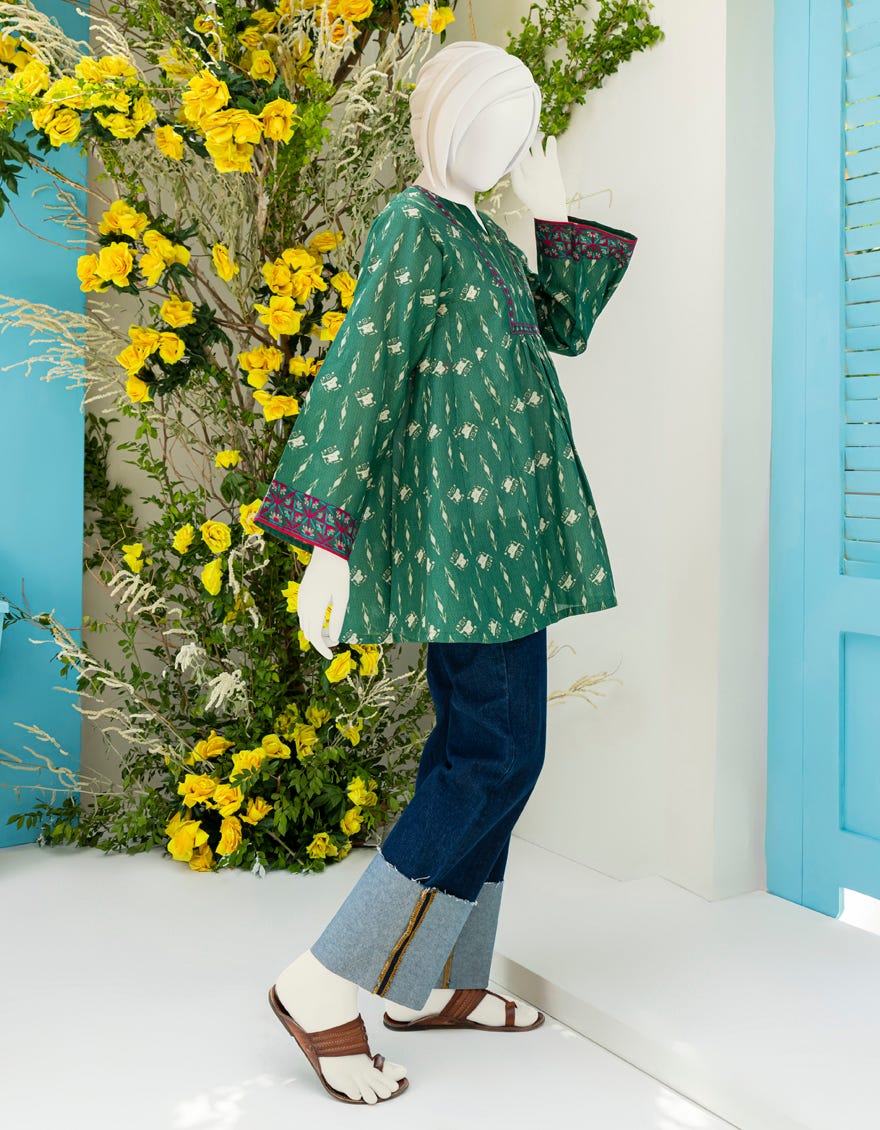 Green Lawn Kurti | Jygk-S-Jwt-23-4005