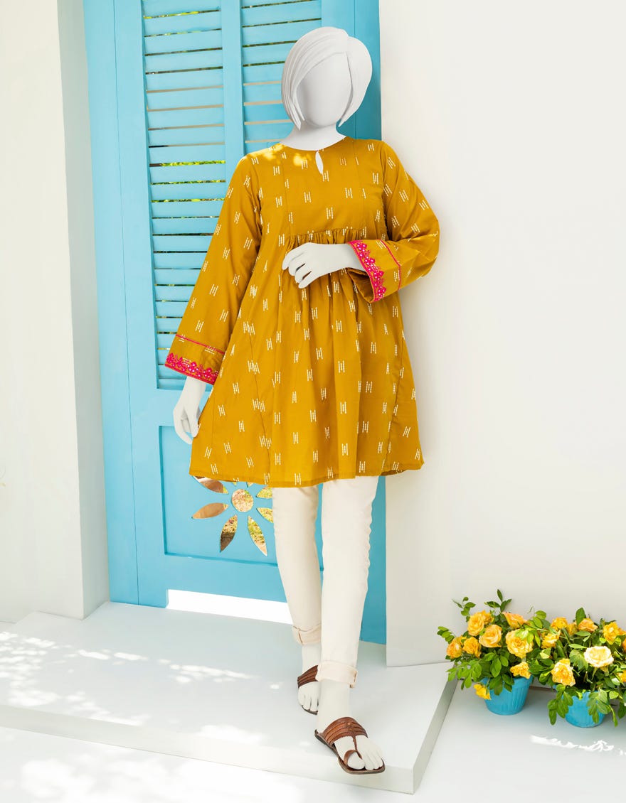 Yellow Lawn Teens Kurti | Jygk-S-Jwt-23-4007